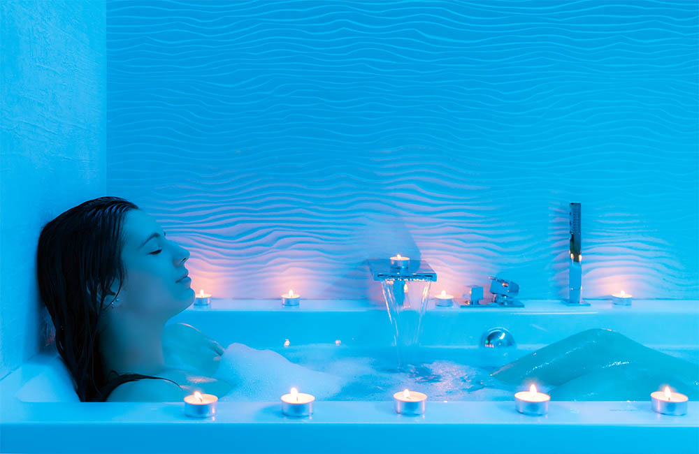 Relaxing spa-like bath at home